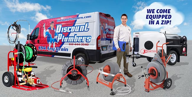 Discount Plumbers, Come Equipped Drain Cleaning